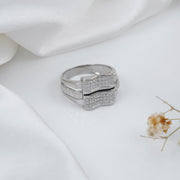 925 sterling silver man's ring princess cut .