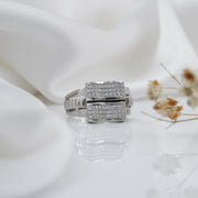 925 sterling silver man's ring princess cut .