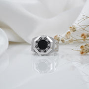 oxidized sterling silver power band man's ring