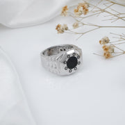 oxidized sterling silver power band man's ring