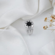 oxidized sterling silver power band man's ring