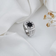 oxidized sterling silver power band man's ring