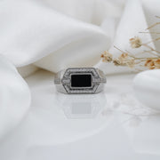 925 sterling silver order men's ring reece in emerland cut.