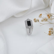 925 sterling silver order men's ring reece in emerland cut.