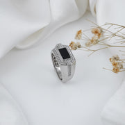 925 sterling silver order men's ring reece in emerland cut.