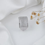 925 sterling silver 7 row pave diamond ring - everlane jewels