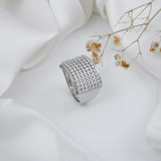 925 sterling silver 7 row pave diamond ring - everlane jewels