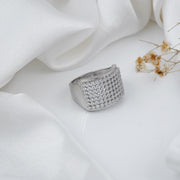 925 sterling silver 7 row pave diamond ring - everlane jewels