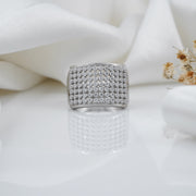 925 sterling silver 7 row pave diamond ring - everlane jewels