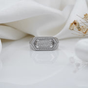 man's silver diamond ring