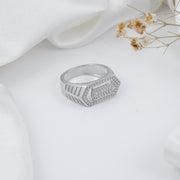 man's silver diamond ring