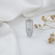 man's silver diamond ring