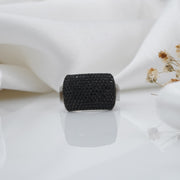 mens real solid 925 sterling silver ring  black diamond ring