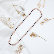 Rudraksha rose gold plated silver mala