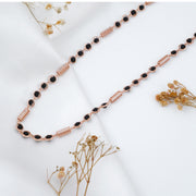 Rudraksha rose gold plated silver mala