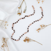 Rudraksha rose gold plated silver mala