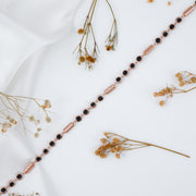 Rudraksha rose gold plated silver mala