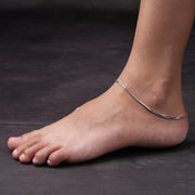 Silver Glide Snake Chain Anklet