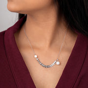 925 sterling silver  tree branch dangling pearl adjustable neklace