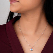 925 orsa blue solitaire necklace