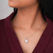 white serene pearl silver pendant necklace