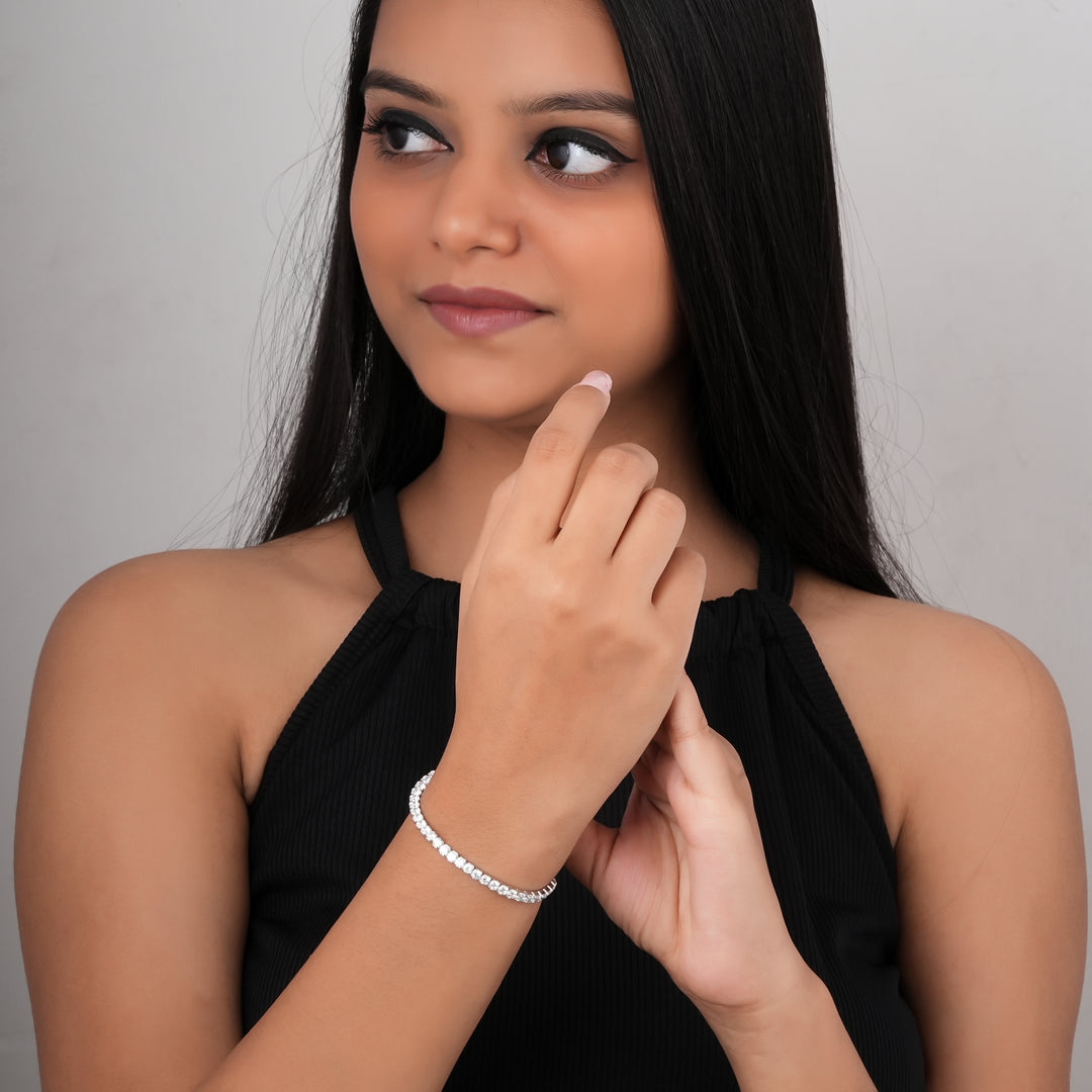 Celeste Radiance Stretchable Tennis Bracelet