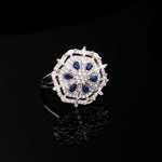 Load image into Gallery viewer, Sapphire Starburst Regal Silver Ring
