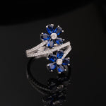 Load image into Gallery viewer, Sapphire Garden Silver Ring
