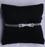 Load image into Gallery viewer, Double heart motif with a fine mesh chain bracelet
