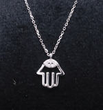 Load image into Gallery viewer, Hamsa Hand Necklace with Eye Detail
