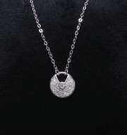 Pave 925 silver Lock Pendant Necklace