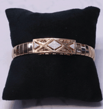 Load image into Gallery viewer, Rose Gold Geometric Cuff Ceramic Bracelet
