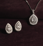 Load image into Gallery viewer, Teardrop Pendant Set – White Gemstone Brilliance
